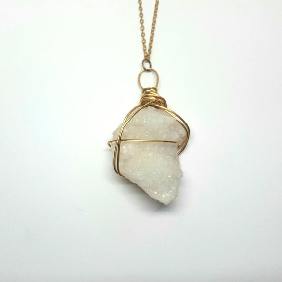 Clear Quartz Cluster Crystal Healing Necklace - Picture 4 of 10